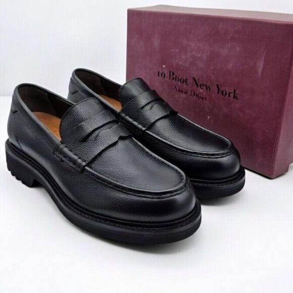 To Boot New York $399 O\'Conner Leather Loafers Windsor Black Lug Sole Men\'s 9.5 main image 6